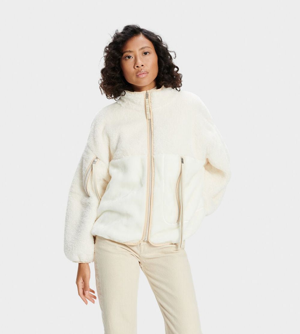 Ugg Marlene Sherpa - Womens Jackets - White - NZ (7392JTZQS)